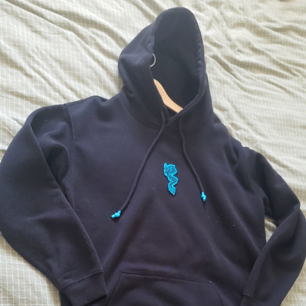 Black Blue Dragon Fleece Jacket Size M